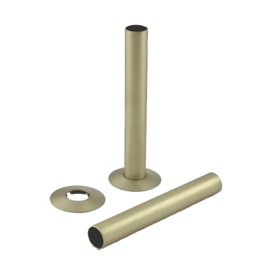 Ava Pipe Shroud 130mm Sleeve Set 18mm Diameter Brushed Brass product image - Image 1