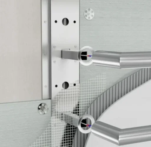 Thermosphere 12v Heated Towel Bar Double Round 632mm Polished Brass detail view - Image 5