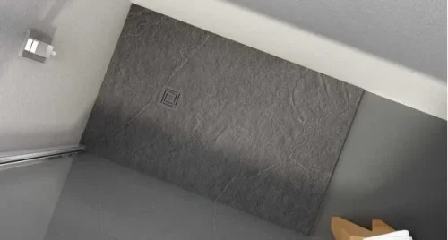 Merlyn Truestone Rectangle Tray Graphite Slate Black 1500 X 900mm detail view - Image 2