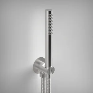 Ava Hand Shower Integrated Round Wall Outlet, Hose & Hand Shower - Brushed Stainless Steel