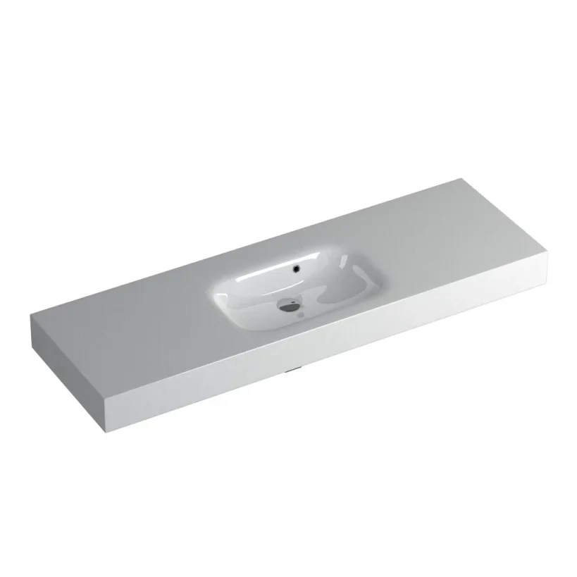 Faeber Infinite S1 Pearl 1500mm Single Central Wall Hung Basin White polished product image - Image 1