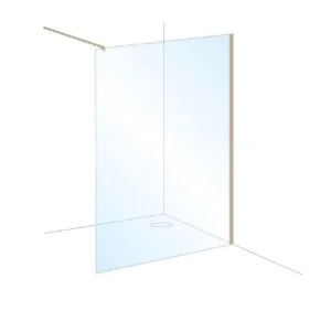 London Showers 10mm Glass 700mm incl. Wall Arm & Recessed Channel - Brushed Nickel