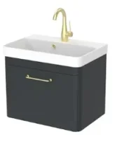 Saneux Hyde 55cm 1 Drawer Wall Mounted Unit - Matte Anthracite