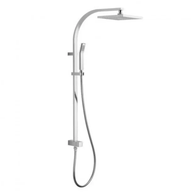 Vado Square Rigid Riser Kit Round With Diverter And Integral Outlet For Use With Concealed Valves Chrome product image - Image 1