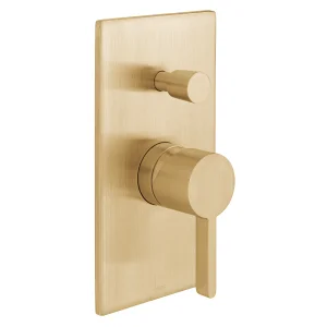 Vado Individual Edit 2 Outlet Concealed Single Lever Manual Valve With Diverter Brushed Gold