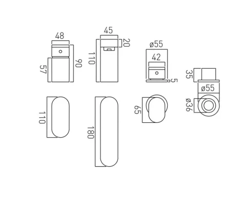 Vado Life 4 Hole Bath Shower Mixer Single Lever Deck Mounted Chrome technical drawing - Image 2