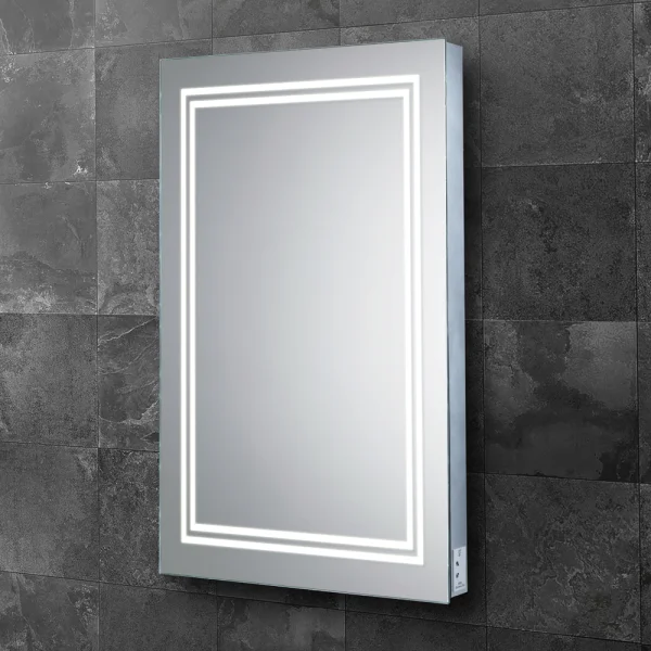 Hib Boundary 60 Mirror With Chargng Socket H80 X W60 X D5.6cm