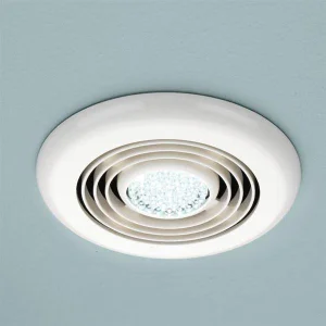 Hib Cyclone Wet Room Inline Fan, White - Cool White Led 14.5 X D1.5cm