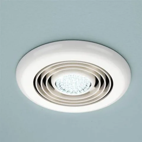 Hib Cyclone Wet Room Inline Fan, White - Cool White Led 14.5 X D1.5cm product image - Image 1