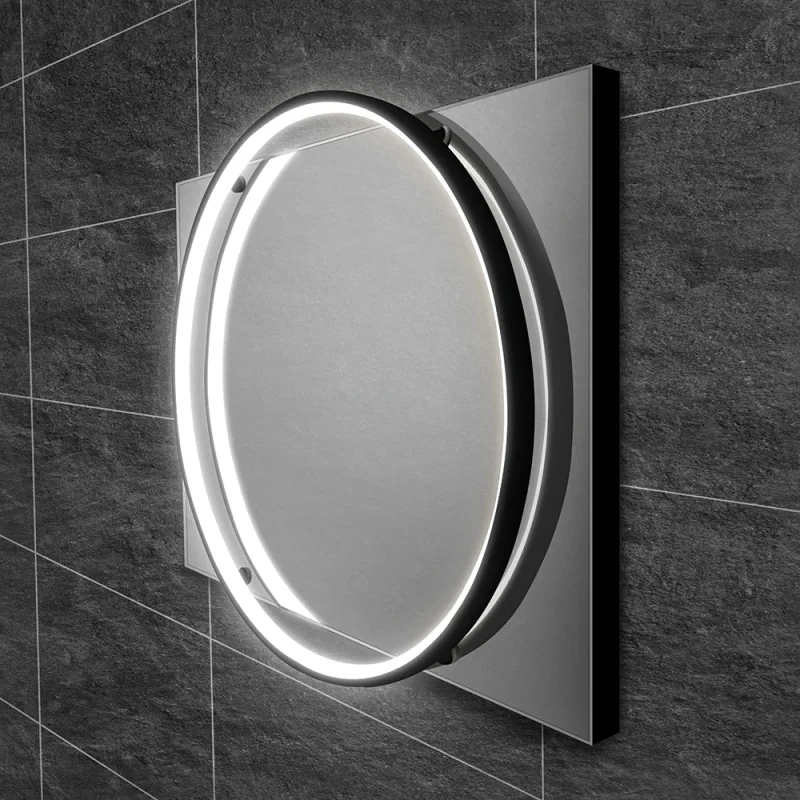Hib Solas 50 Mirror (black Frame) H70 X W50 X D7.8cm detail view - Image 2