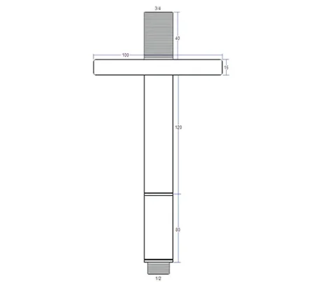 Crosswater Rex Ceiling Shower Arm 200mm Chrome detail view - Image 2