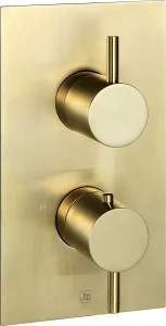 Just Taps Vos Thermostatic Concealed 1 Outlet Shower Valve Brushed Brass