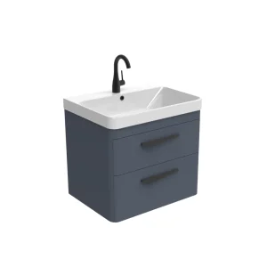 Saneux Hyde 60cm 2 Drawer Wall Mounted Unit - Matte Fiord