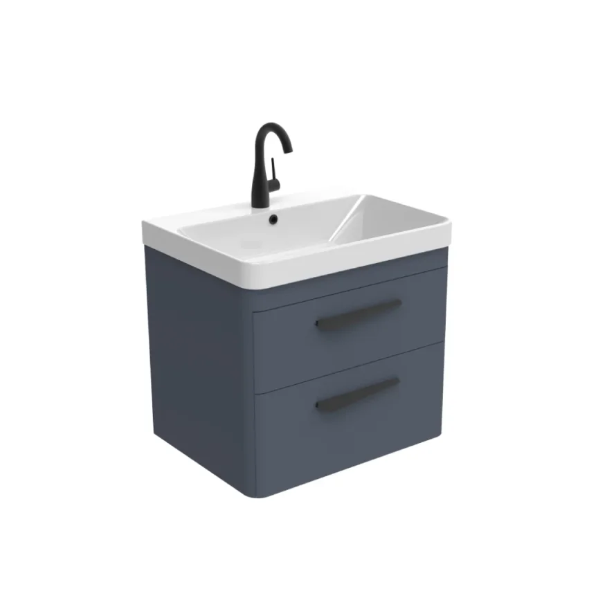 Saneux Hyde 60cm 2 Drawer Wall Mounted Unit - Matte Fiord product image - Image 1